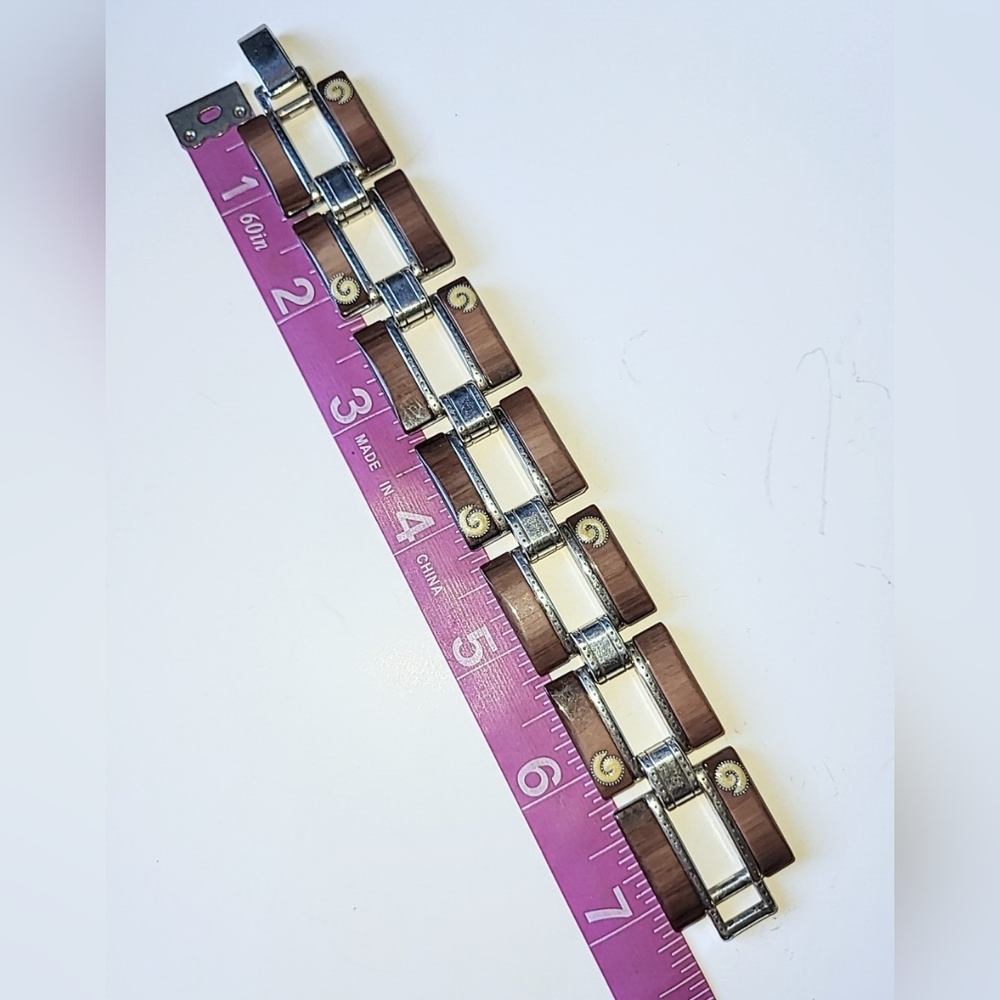 BRIGHTON MILANO BROWN & CREAM LINK BRACELET - Picture 7 of 9
